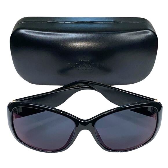 Coach Accessories - Coach Women's Black Gold Lettering Square Sunglasses 51MM